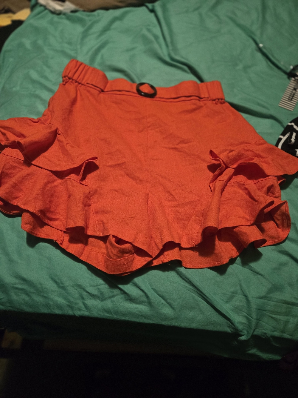 Ruffled Shorts Bright Orange